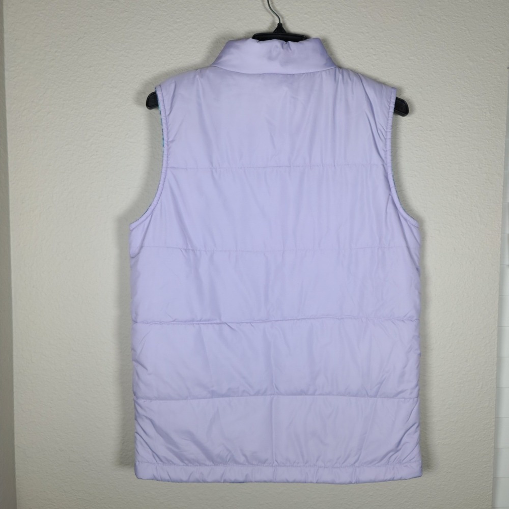 Columbia Reversible Puffer Vest w/Pockets Lavender Purple Blue Fleece Quilted XL - Picture 5 of 10